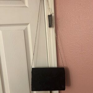 Chic Black Clutch with Chain Strap